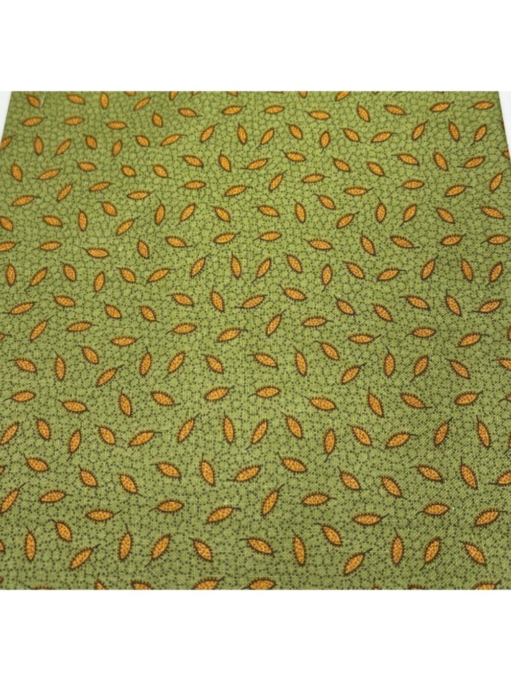 Green Cotton Fat Quarter 18x22" Orange Leaf Print Quilting
